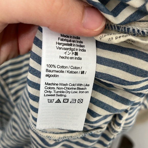 Madewell Courtyard Flutter Sleeve Top Blue Stripe Size Small - Picture 6 of 6